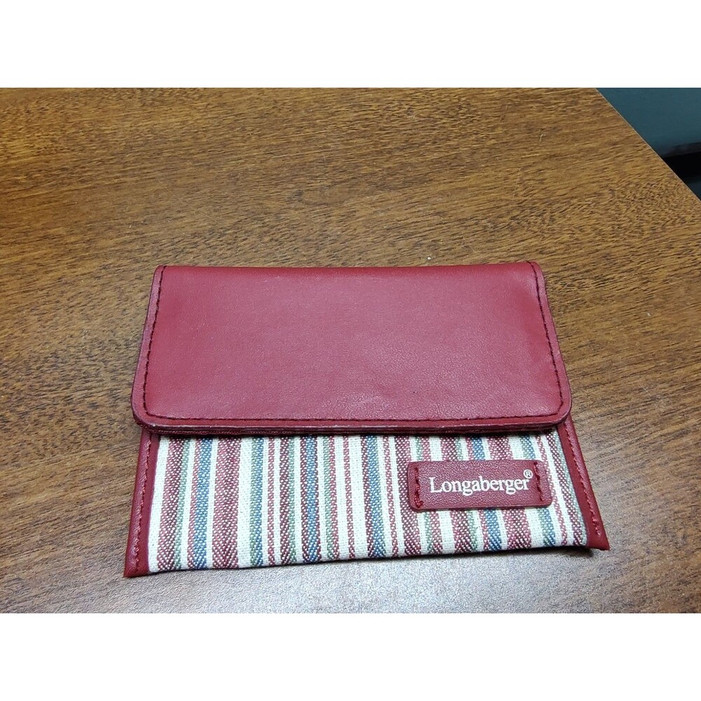 Vintage Longaberger Coin Purse Red Striped Unused 4.5" x 3"